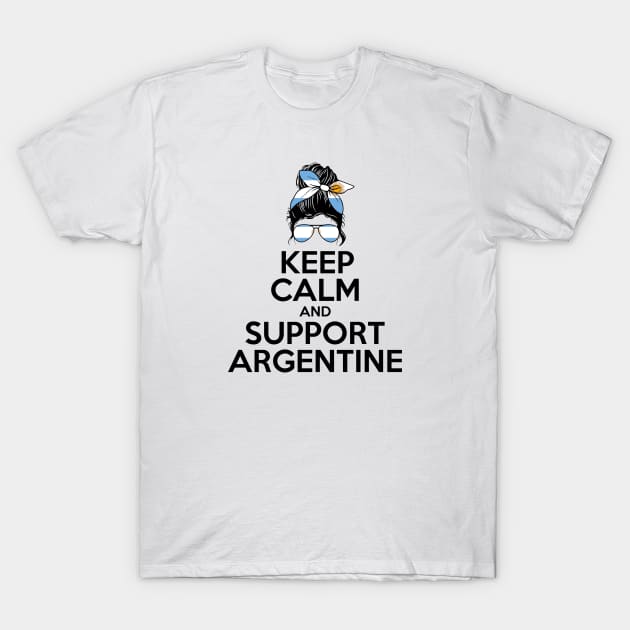 Keep Calm and Support Argentine - World Cup Qatar International Soccer Teams T-Shirt by Printofi.com